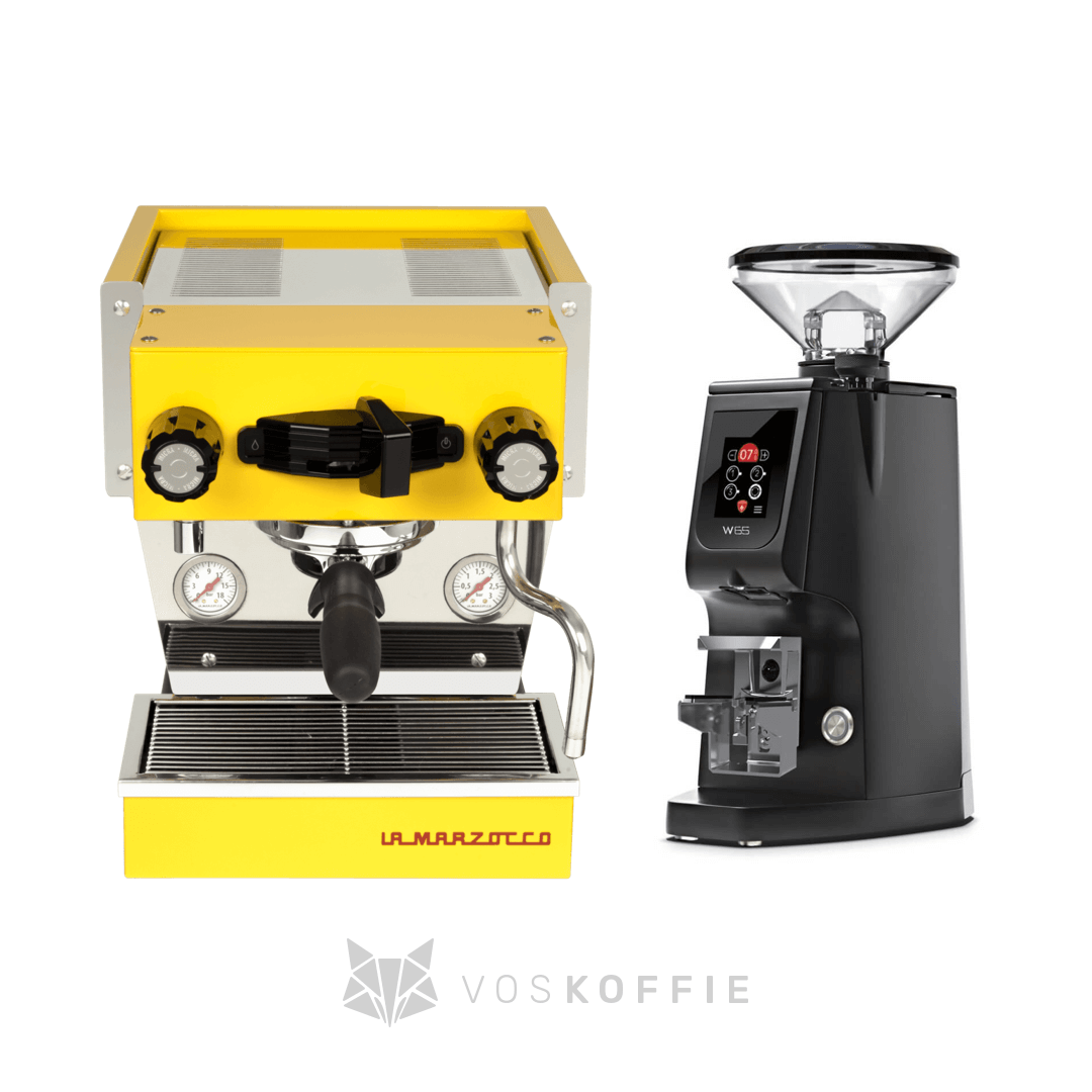 Pakketdeal - La marzocco Linea micra Geel + Eureka Atom W65 zwart