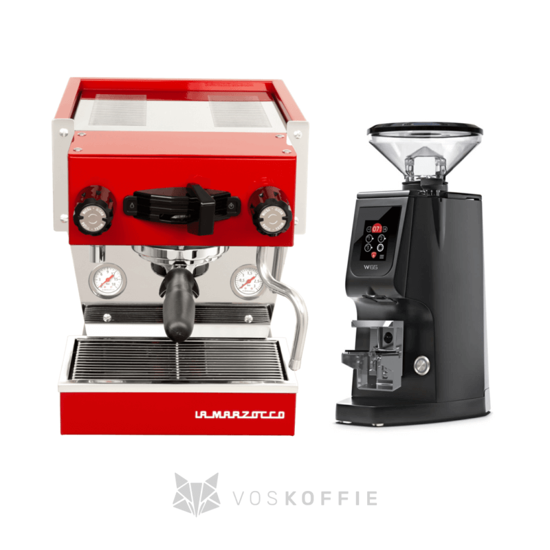 Pakketdeal - La marzocco Linea micra Rood + Eureka Atom W65 Zwart