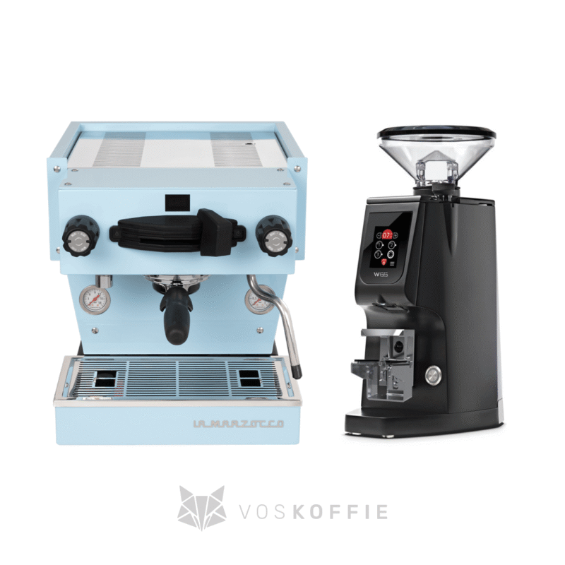 Pakketdeal - La Marzocco Linea Mini R Blauw  + Eureka Atom W65 Zwart